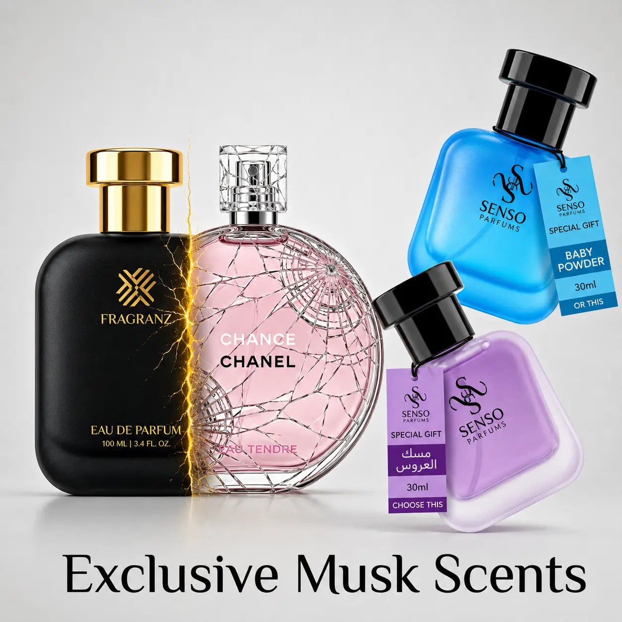 Chanel Chance Bundle - Free Musk Baby Powder Or Bride Musk